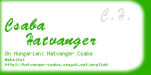 csaba hatvanger business card